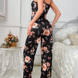 Anis Illustration Conjunto De Pijama Con Pantalones Y Top De Tirantes Con Estampado Floral Para Mujer
