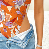 WYWH Body Casual Con Tirantes Finos Y Estampado Floral Estilo Festivo Para Mujer