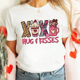 Essnce Plus Size Women Valentine's Day Love Heart Letter Printed Short Sleeve T-Shirt