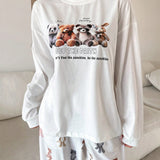 DAZY Conjunto De Pijama Suelto Con Estampado Animal Lindo