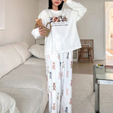 DAZY Conjunto De Pijama Suelto Con Estampado Animal Lindo