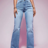 EZwear Jeans Acampanados Casuales Para Mujeres