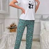 Conjunto De Pijama Para Mujer Con Impresion De Panda