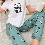 Conjunto De Pijama Para Mujer Con Impresion De Panda