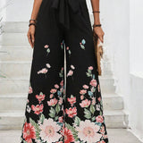 VCAY Pantalones Con Estampado Floral Y Cinturon