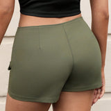 EZwear Shorts Tejidos Verdes Para Mujer