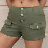 EZwear Shorts Tejidos Verdes Para Mujer