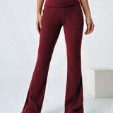 EZwear Pantalones Acampanados Con Cintura Doblada Y Detalle De Canale