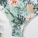 Swim Vcay Traje De Bano De Una Pieza Para Mujeres Con Impresion De Plantas Tropicales Y Recortes En El Diseno