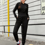 Street Sport Conjunto Deportivo De Running Para Mujeres Con Orificios Para Los Dedos Y Detalles De Contraste En Los Lados