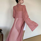 DAZY kimono de mujer suelto y abierto con hombros caidos y mangas largas para la primavera y el verano