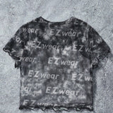 EZwear Camiseta De Malla Para Mujeres Con Estampado De Letras