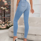 Tall Jeans Ajustados De Tiro Medio