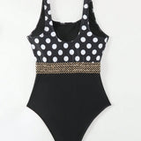 Swim Vcay Traje De Bano De Una Pieza Para Mujer Con Correa Tejida Y Polka Dot