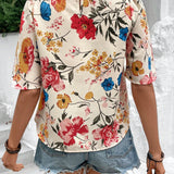 VCAY Camisa Estampada Floral Para Mujer