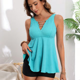 Swim Tankini decorado con cadena para mujer