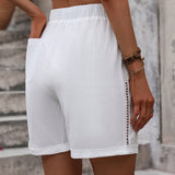 VCAY Pantalones Cortos Con Cintura Ajustable Para Mujer Con Bolsillos