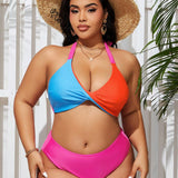 Swim Curve Conjunto De Banador En Talla Grande Con Bloques De Colores