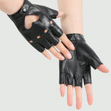 1 Par Guantes De Medio Dedo Para Mujer Para Presentaciones De Baile Con Diseno De Corazon Recortado Y Huecos