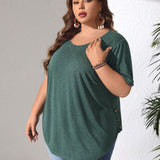 CURVE+ Camiseta Casual De a Grande Con Botones Y Dees