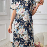 Vestido-camiConjuntoa Con Diseno Floral Y Longitud Larga Para Ropa De Dormir