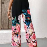 VCAY Pantalones De Flores Con Bolsillos Para Mujer