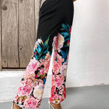 VCAY Pantalones De Flores Con Bolsillos Para Mujer