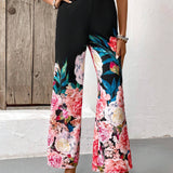 VCAY Pantalones De Flores Con Bolsillos Para Mujer