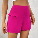 NEW  Essnce Pantalones Cortos Casuales De Color Solido Para Mujeres