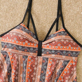 Swim Lushore Conjunto de tankini con estampado geometrico y escote en V