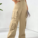 Essnce Pantalones De Trabajo De Pernera Ancha Con Cinturon Para Mujer