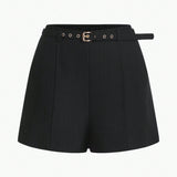 MOTF PREMIUM Shorts De Mujer Tejidos Con Costura Solida Frontal