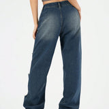 Forever 21 Jeans De Mezclilla Desgastados Con Bolsillos Para Mujer