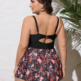 Swim Lushore Conjunto De Traje De Bano De Talla Grande Con Estampado Floral