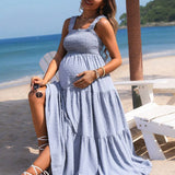 Vestido Maternidad Texturizado Color Solido Cami
