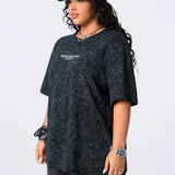 Coolane Plus Size Women's Oversized Tie Dye Alphabet Print Street Style Short Sleeve T-Shirt, Spring/Summer