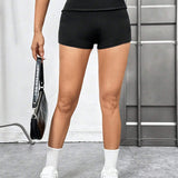 EZwear Shorts Ajustados Con Cintura Elastica E Impresion De Corazones Y Letras