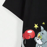 TOM & JERRY X  Plus Cartoon And Letter Graphic Drop Shoulder Tee