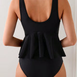 Swim Conjunto de Tankini para mujer con diseno cruzado y dobladillo con volantes, con Bottom separada