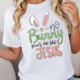 T-shirt De Manga Corta De a Grande Con Cuello Redondo Y Estampado De Orejas De Conejo De Pascua Y Letras Impresas