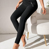 PETITE Pantalones Skinny Cortos Con Detalle De Botones