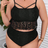 Swim Curve Conjunto De Bikini De Talla Grande Con Encaje Y Huecos, Vestimenta De Playa Traje De Bano Para El Verano Del Festival De La Musica