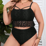 Swim Curve Conjunto De Bikini De Talla Grande Con Encaje Y Huecos, Vestimenta De Playa Traje De Bano Para El Verano Del Festival De La Musica