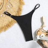 Swim Basics Fondo De Bikini De Mujer unicolor Con Textura Acanalada Para Verano, Playa, Piscina