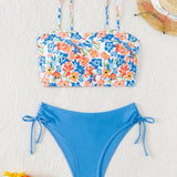 Swim Vcay Conjunto De Bikini Camisola Con Estampado Floral Para Mujer