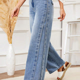 X SAMADHI  LUNE Jeans Rectos Casuales De Cintura Suelta Para Mujer