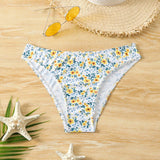 Swim Vcay Bottom Del Bikini Triangular Pequeno Impreso Con Flores Para Verano, Playa, Piscina