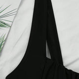 Swim Conjunto de tankini con cuello cuadrado y camisola de unicolor y braguita triangular