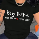 Slayr Camiseta De Manga Corta Para Mujer Con Impresion De Eslogan Y Cuello Redondo