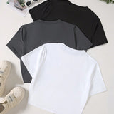 EZwear Plus Size Round Neck Casual Short Sleeve T-Shirt